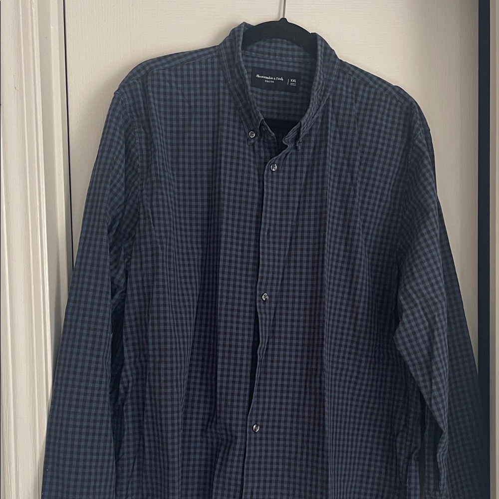 Abercrombie & Fitch Blue and Black Checkered Shirt